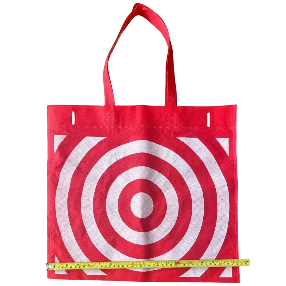 Set of 10 Target Bullseye Reusable Shopping Bags Red Tote